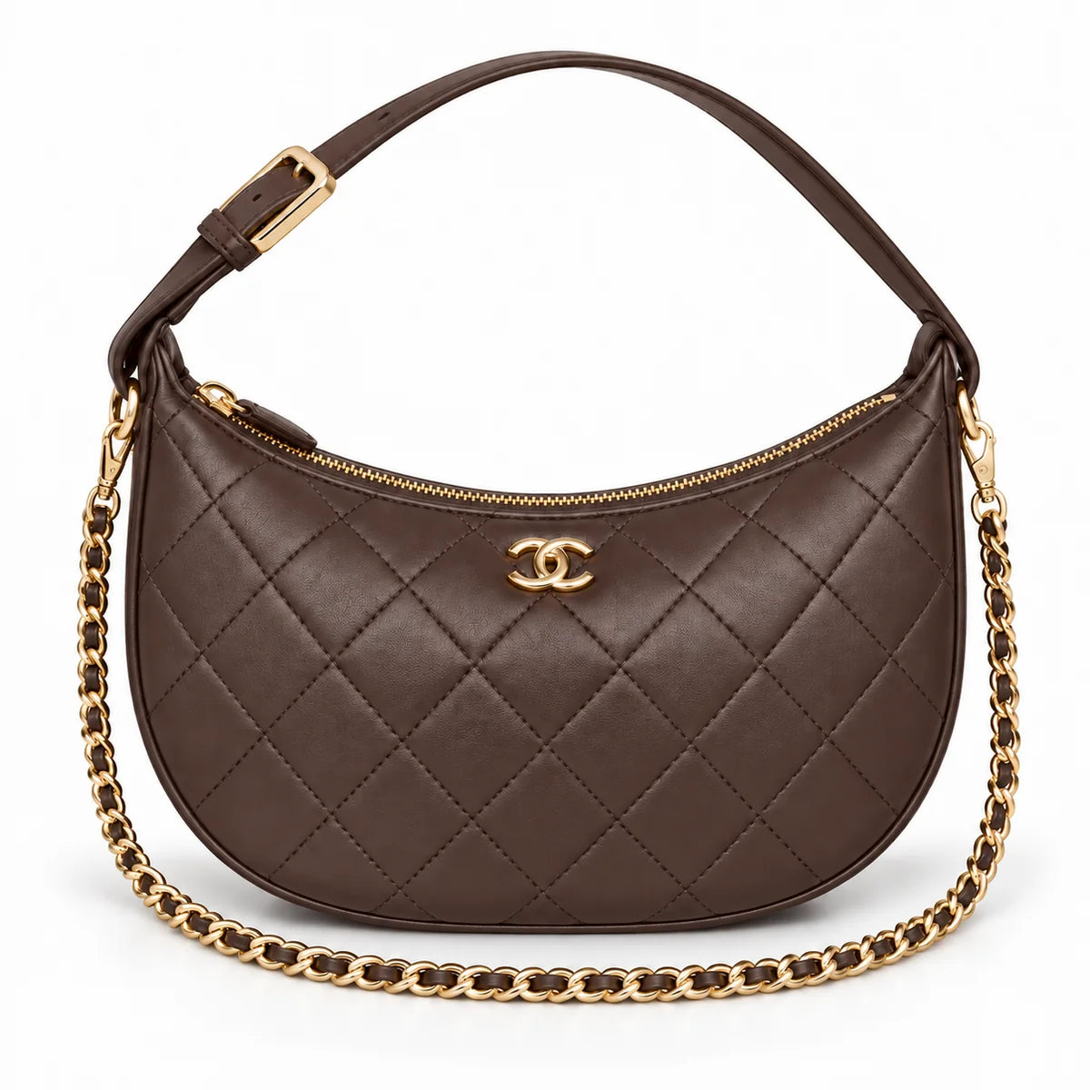 Chanel crescent hobo clutch