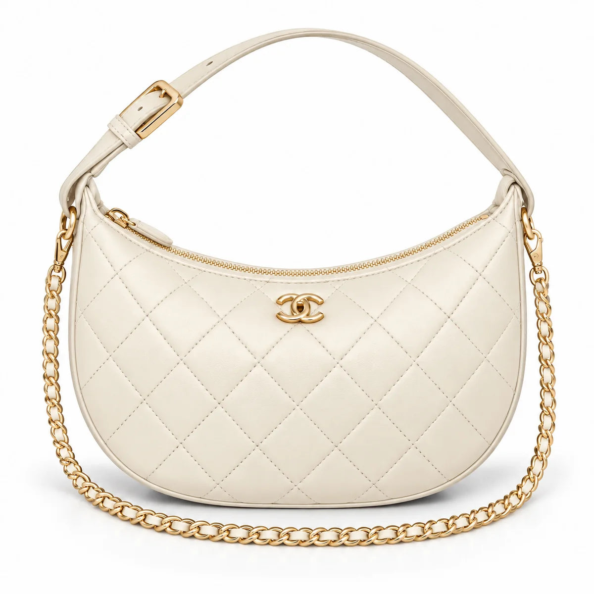 Chanel crescent hobo clutch