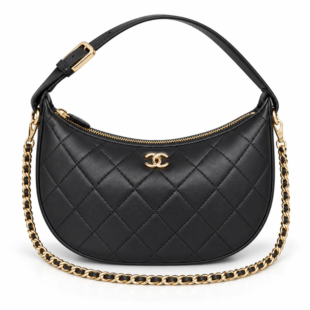 Chanel crescent hobo clutch