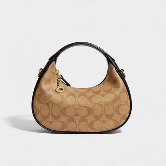 Coach Small Jonie 22 Half Moon Leather Shoulder Bag